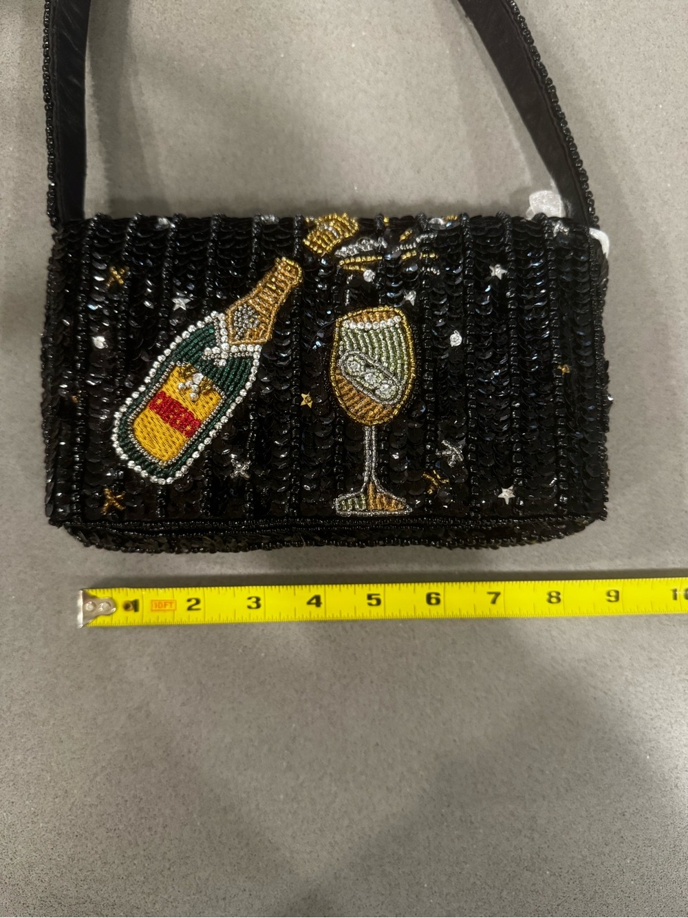 Viral TJMaxx Black Beaded Champagne Bag - Picture 3 of 4